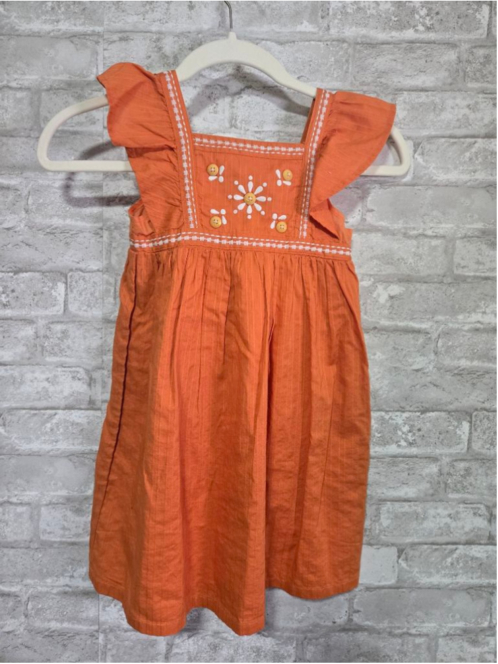 Clearance Girls Gymboree Casual Dress 5T Orange with White Embroidery